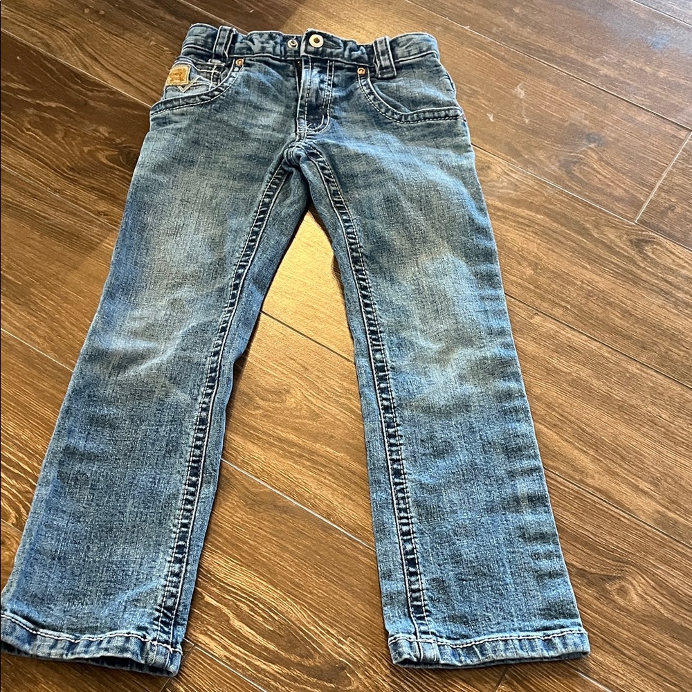 Cinch Blue Denim Jeans with Tan Accents